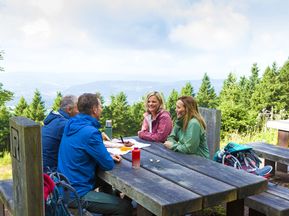 Hiking rest at the Rennsteig ladder