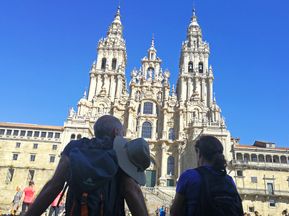Blick auf die Kathedrale Santiago de Compostela