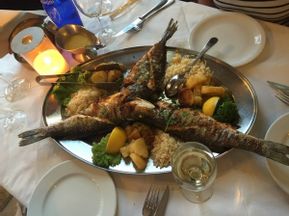Fish dish on Santorini