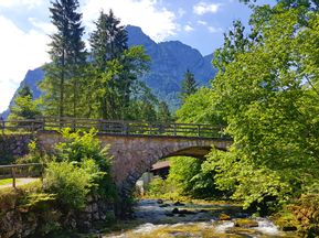 Brücke mit Bergblick im Salzburger Pinzgau