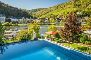 View of the infinity pool and Trier