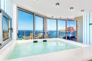Indoor pool with a wonderful view