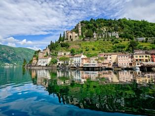 The village of Morcote on Lake Lugano