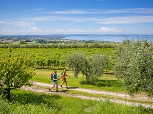 Hikers on Lake Garda