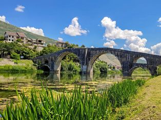 The historic stone Arslanagić Bridge in Trebisnjica