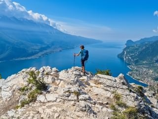 Punta Larici viewpoint with a view of Lake Garda