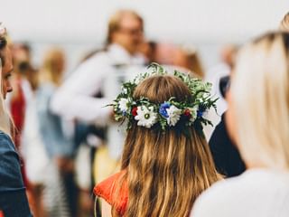 Flower wreath for Midsommar in western Sweden