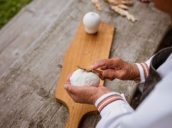 Traditional production of Trnic cheese by hand