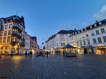Trier town square by night