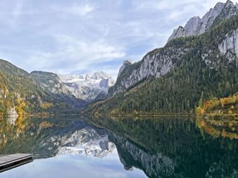 The Lake Gosausee with clear mountain reflections