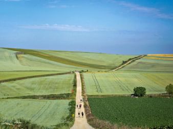 Hikers on the Spanish Way of St. James Hikers on the Spanish Way of St. James