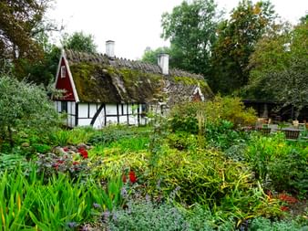 Traditional Swedish house with a beautiful garden