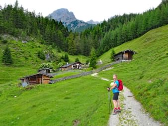 Hiker on the way to Steinalm