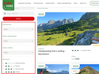 The search filters in the Eurobike search The search filters in the Eurobike search