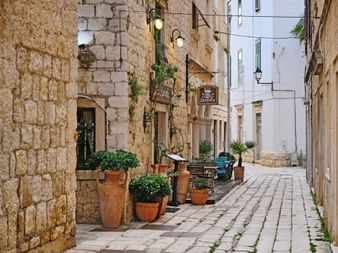 The old town centre of Vis with its narrow streets
