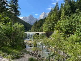Waterfall in the municipality of Kranjska Gora in Slovenia