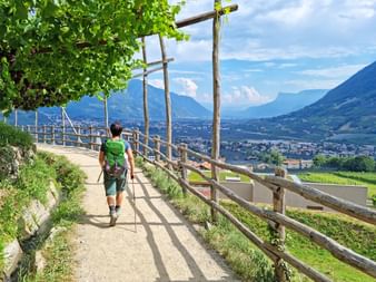Hiker on the Waalweg in Naturns