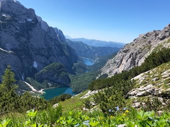 View of Dachstein and Lake Gosausee