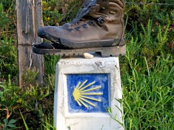 Signpost stone on the Way of St. James