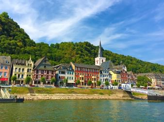 Small town on the banks of the Rhine
