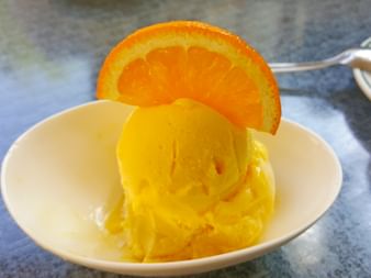 Orange ice cream in Majorca