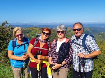 Mrs Schreiner and hiking friends in colourful Piedmont