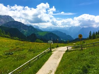 Hiking trail in the Bavarian and Salzburg Alps