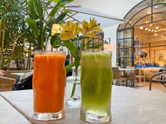 Freshly squeezed juices in the Cafe Rialto in Palma de Mallorca