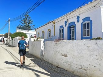 Hiker in Fuzeta in the Algarve