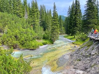 Course of the river Lech with wooded riverbank