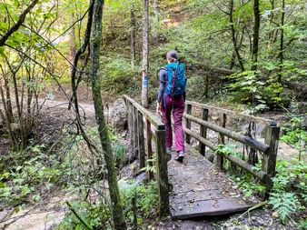 Julia Sander on the Kaltern - Coredo hiking trail