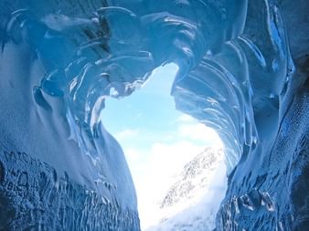 Ice grotto Mer de Glace glacier Mont Blanc
