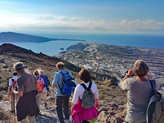 Beautiful coastal path in Santorini