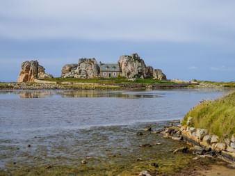 Castle on the Côte de Granit Rose coastline