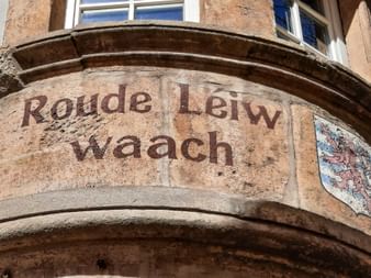 Coat of arms of Luxembourg on a wall