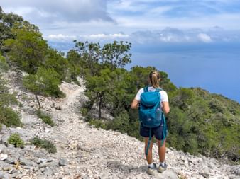Hiker with a sea view
