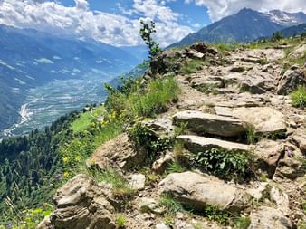 Panoramic view along the hiking trail in the region of Merano