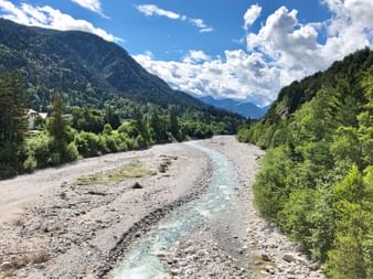 View of riverbed on the hiking route to Trieste
