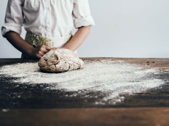 Working surface while baking bread