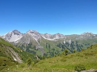 Inntal Alps Steeg with blue sky