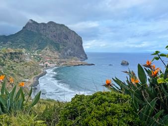 Nordküste von Madeira mit Blumen
