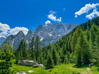Mountain panorama in the Julian Alps