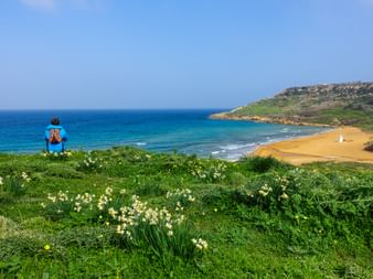 Hiking break on the coast of Malta