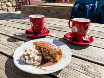 Hiking break with cake