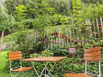 Cosy coffee break on the green Wiesensteig trail