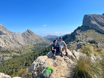 Wanderpause mit Blick auf Puig Major