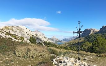 View from the summit cross onto Lake Cúberta