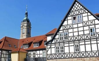 Schöne Fachwerkhäuser in der Altstadt Eisenach