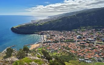 Great view of the landscape from the viewpoint Machico Pico do Facho