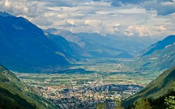 Blick auf das Südschweizer Kanton namens "Wallis"